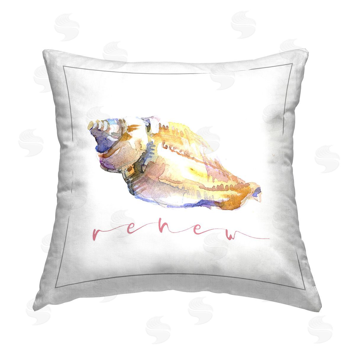 John Keeling Conch Shell Renew Printed Plush Polyester Throw Pillow