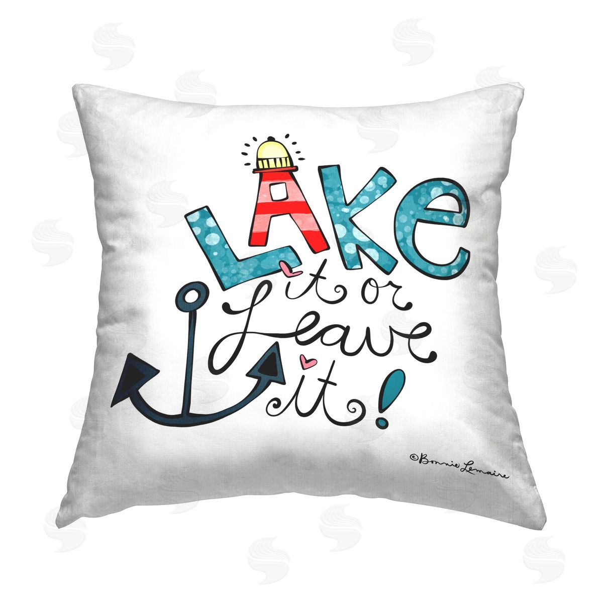 Bonnie Lemaire Lake Or Leave It Printed Plush Polyester Throw Pillow
