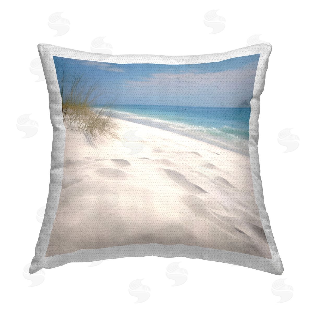 Lazar Studio Seabreeze Sandy Footprints Outdoor Quick-Dry Polyester Printed Throw Pillow