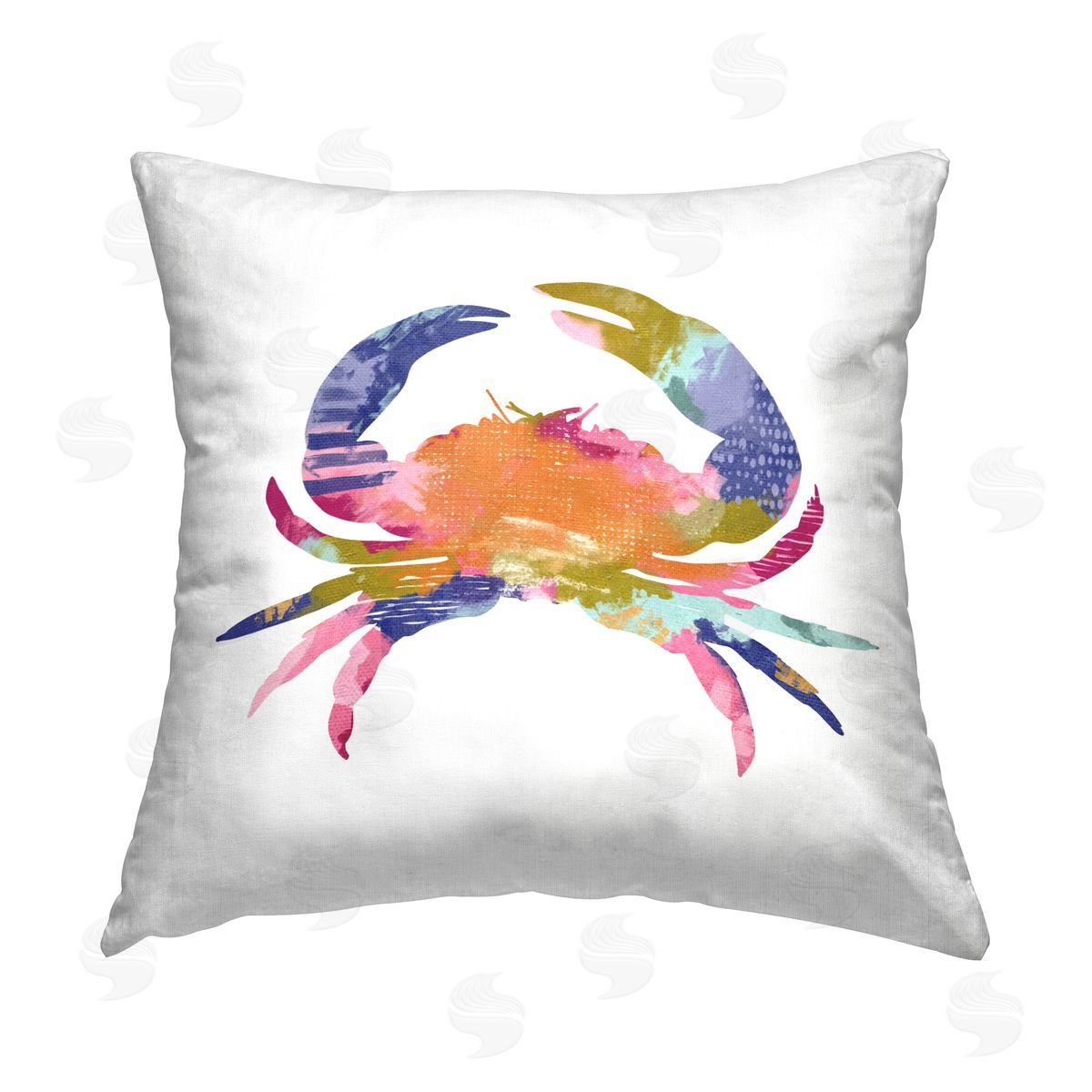 Lisa Nohren Patterned Crab Impression Printed Plush Polyester Throw Pillow