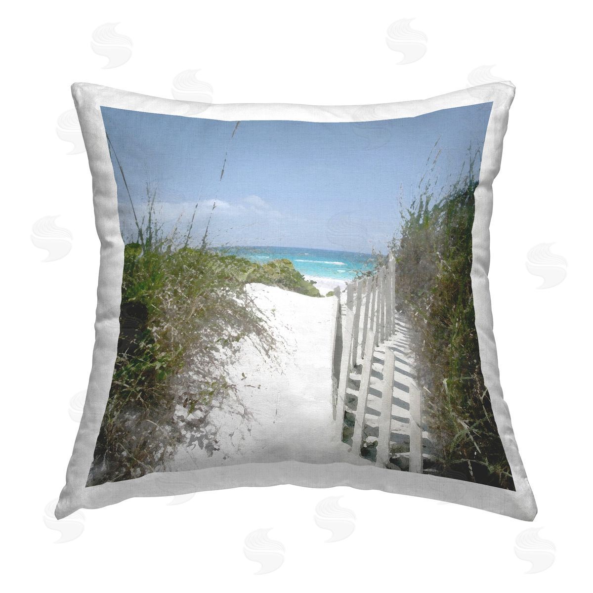 Noah Bay To The Sea Landscape Printed Plush Polyester Throw Pillow
