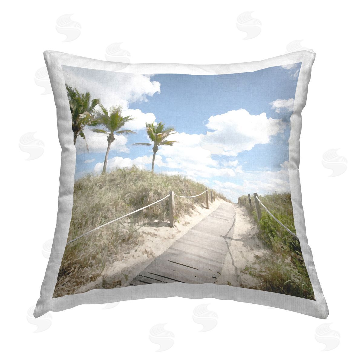 Noah Bay Stroll In Dunes Landscape Printed Plush Polyester Throw Pillow