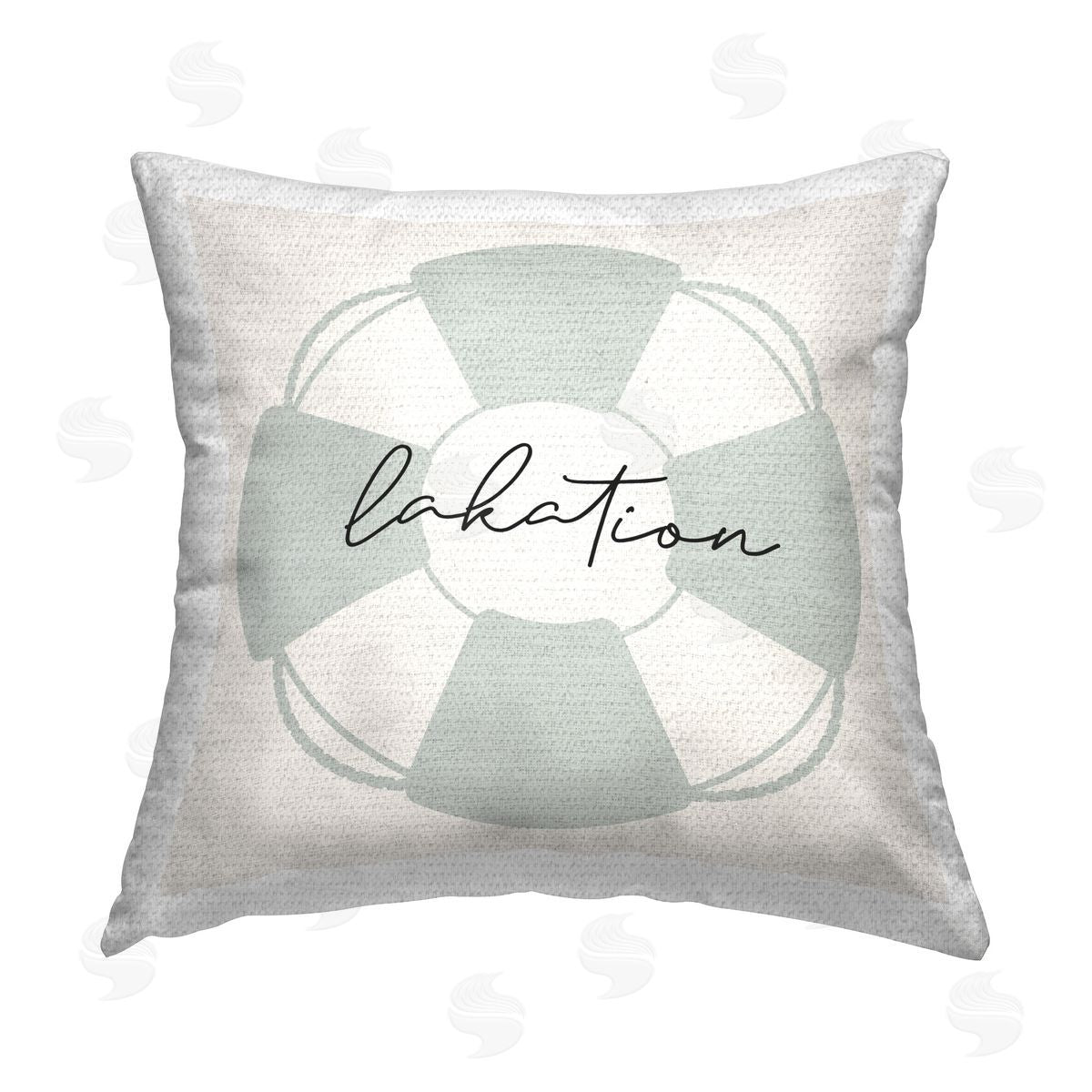 Stupell Studio Lakation Lake Phrase Outdoor Quick-Dry Polyester Printed Throw Pillow
