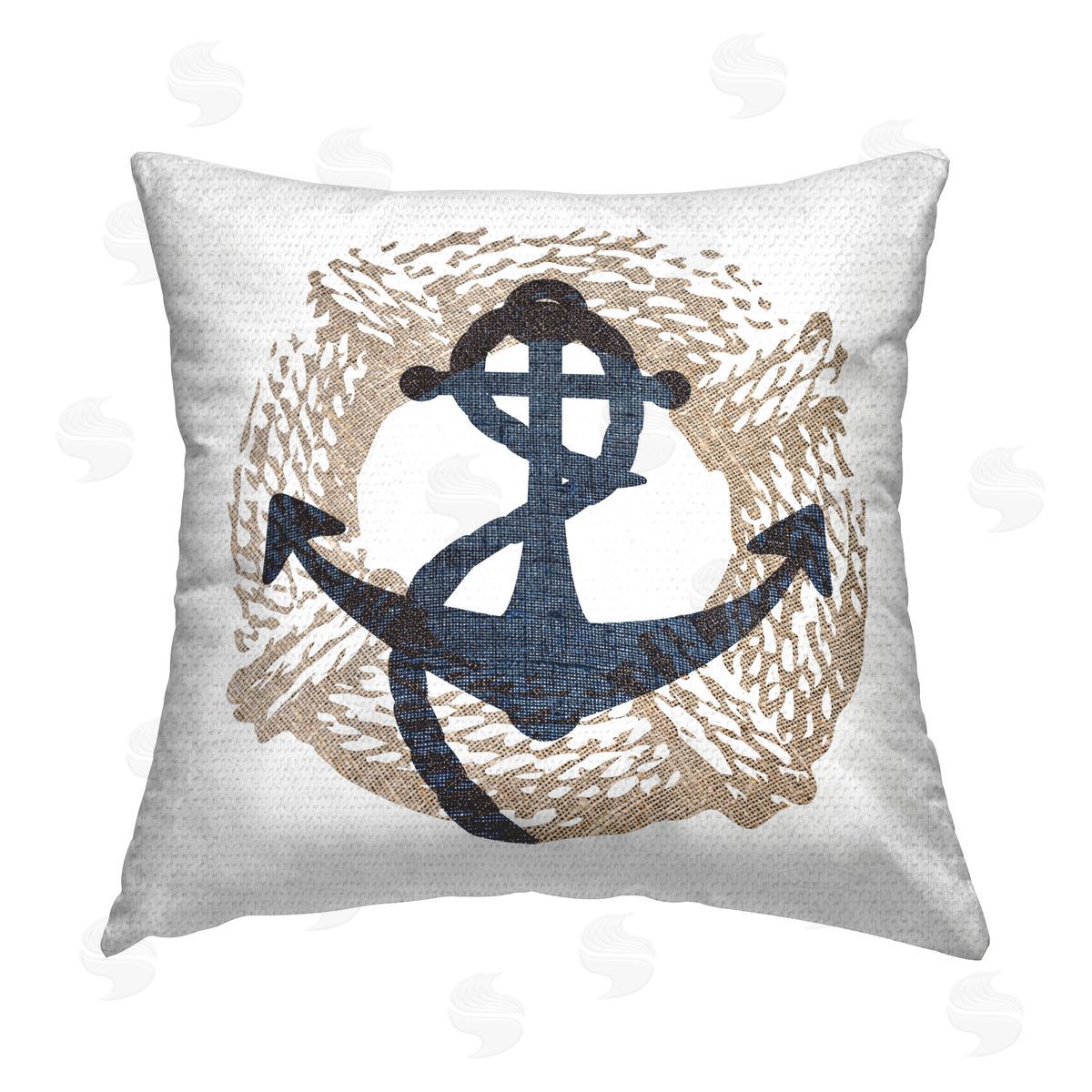 Stupell Studio Anchor & Round Rope Outdoor Quick-Dry Polyester Printed Throw Pillow