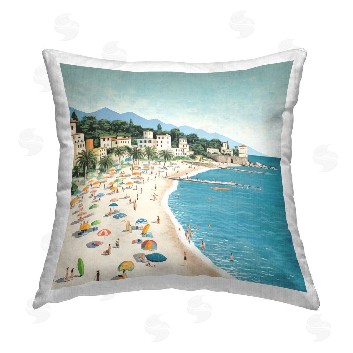 Lazar Studio By Water's Edge Printed Plush Polyester Throw Pillow