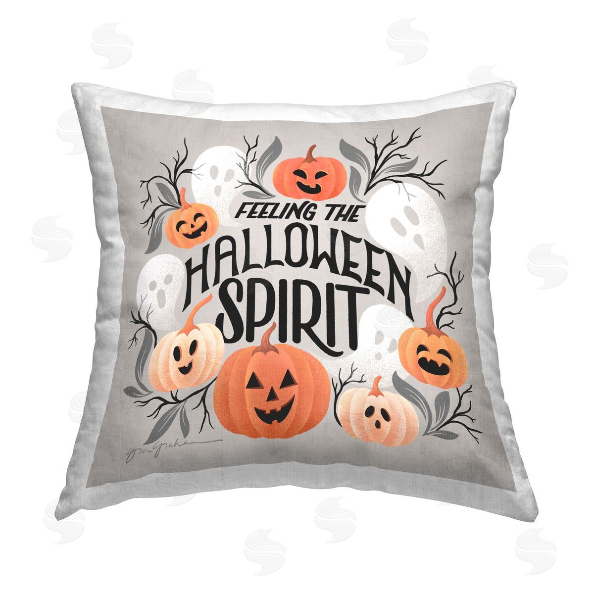 Gia Graham Feeling Halloween Spirit Printed Plush Polyester Throw Pillow