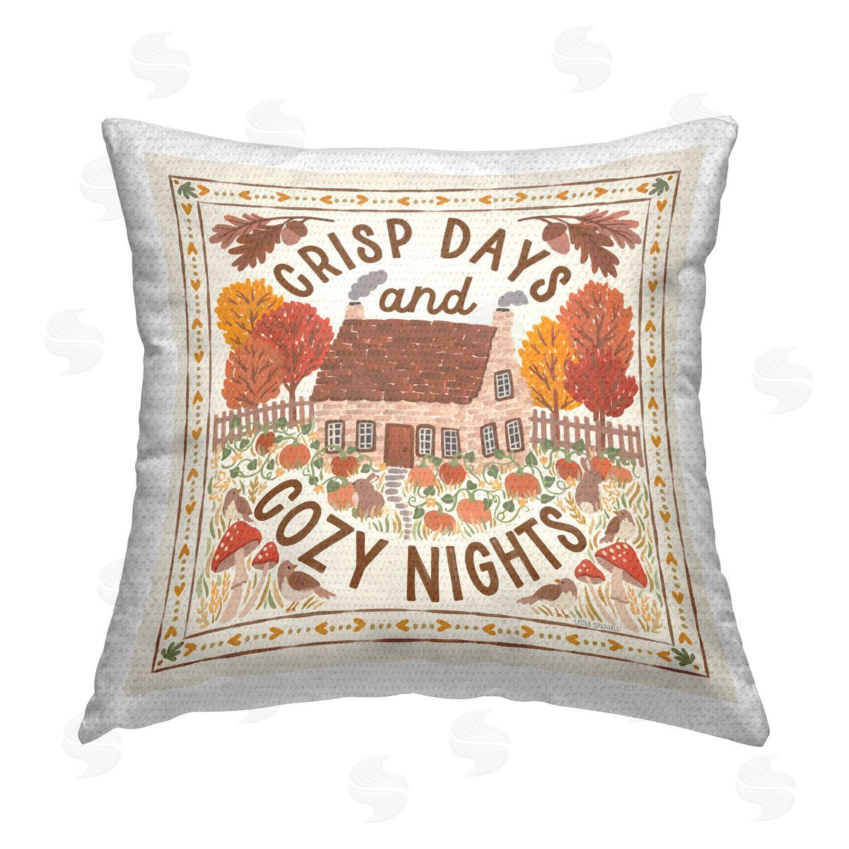 Laura Marshall Crisp Days & Cozy Nights Outdoor Quick-Dry Polyester Printed Throw Pillow