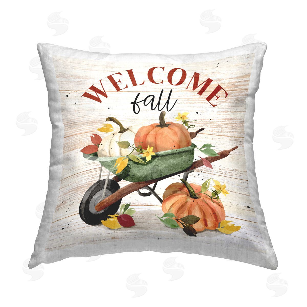 Deane Beesley Welcome Fall Wagon Printed Plush Polyester Throw Pillow