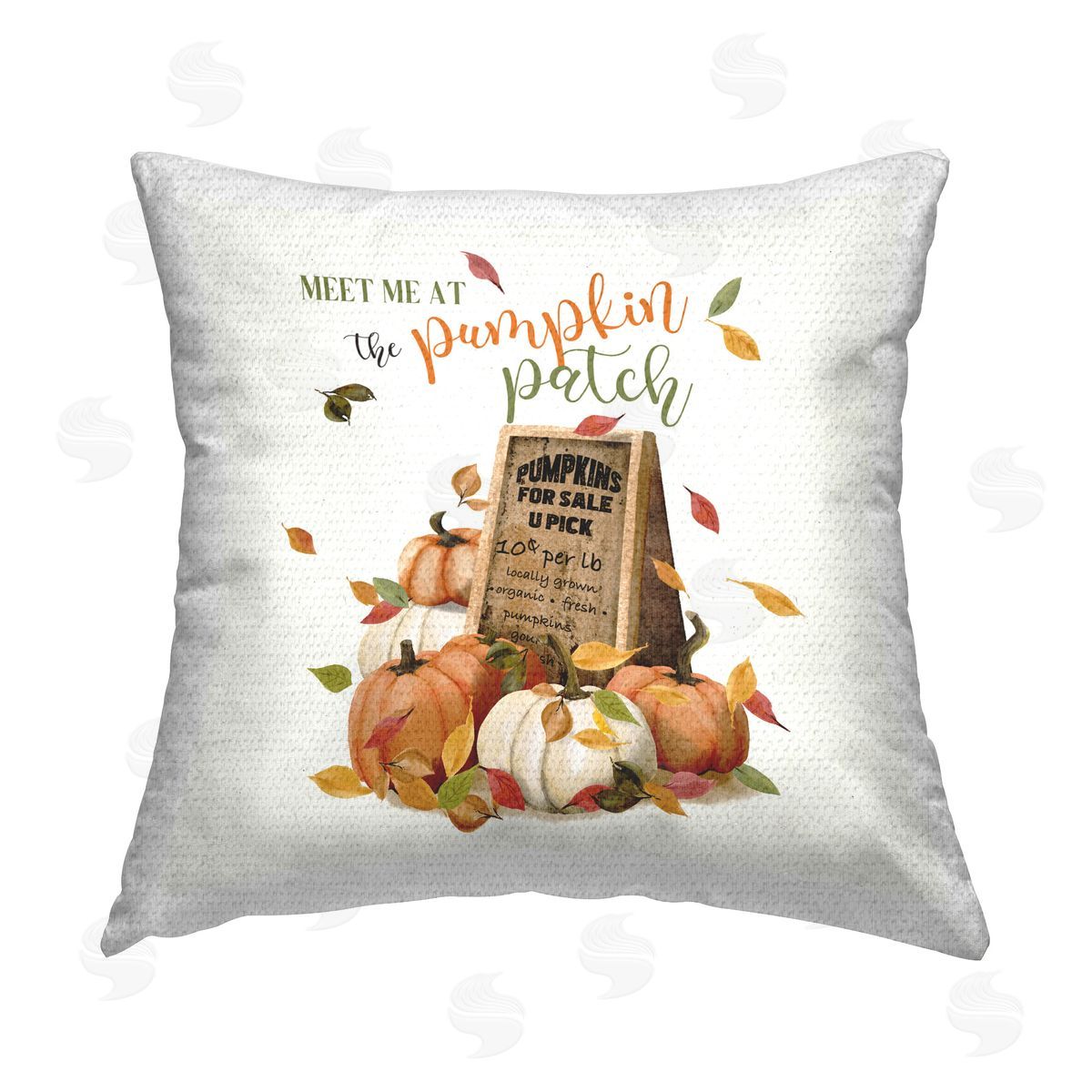 Deane Beesley Meet Me Pumpkin Patch Outdoor Quick-Dry Polyester Printed Throw Pillow