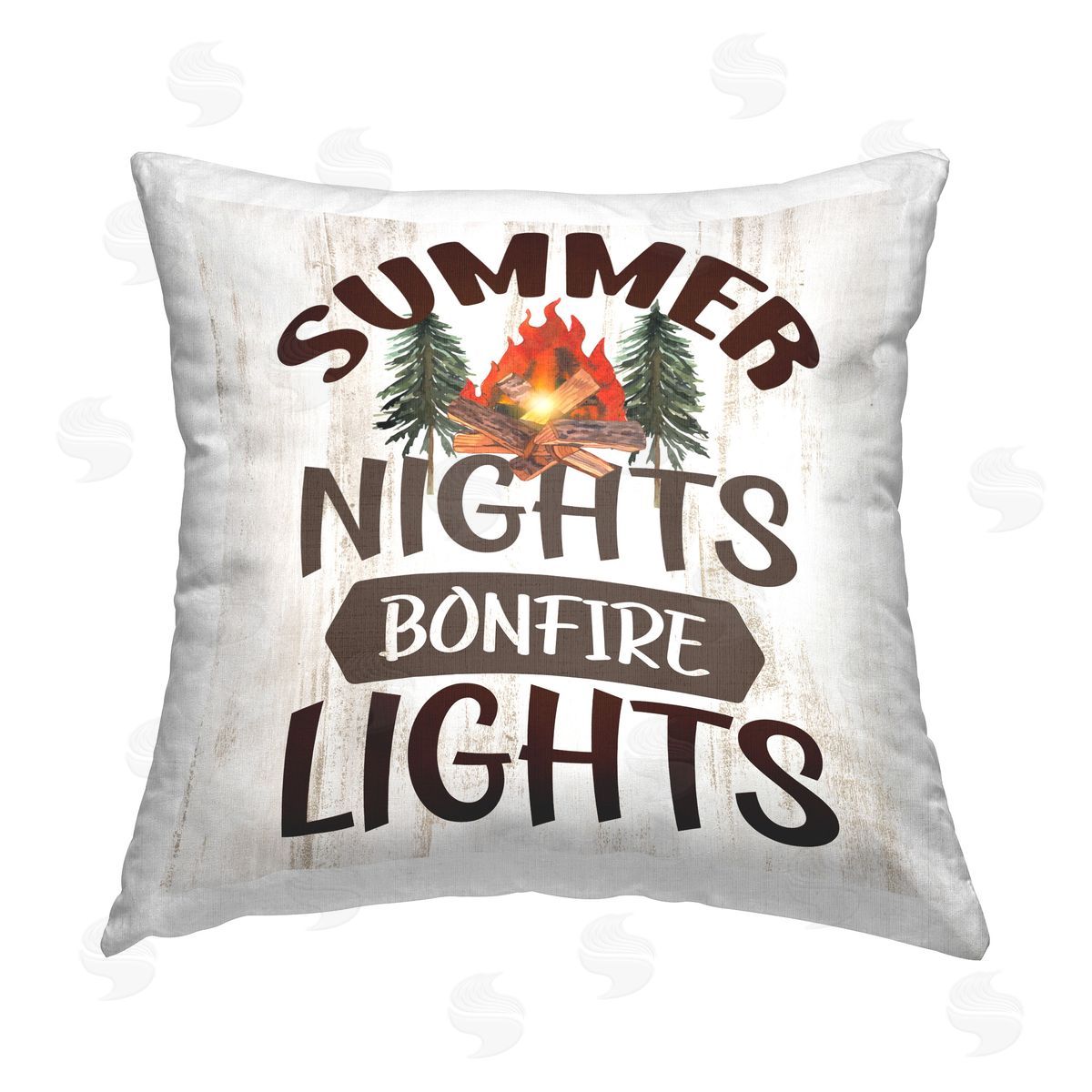 Kim Allen Summer Nights Phrase Printed Plush Polyester Throw Pillow