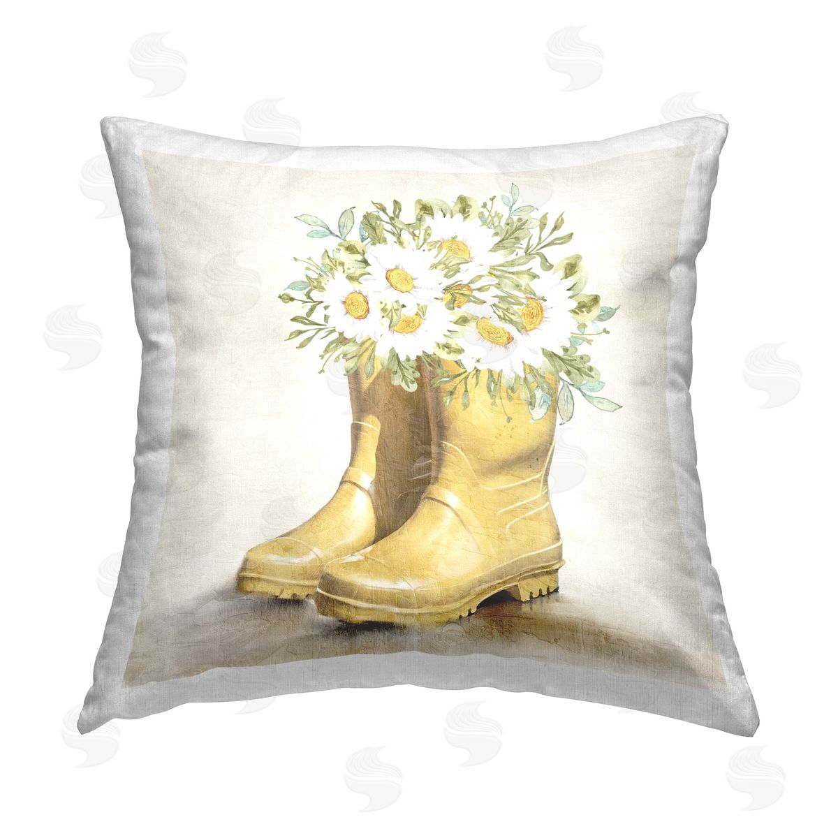 Kim Allen Sunny Daisy Boots Printed Plush Polyester Throw Pillow