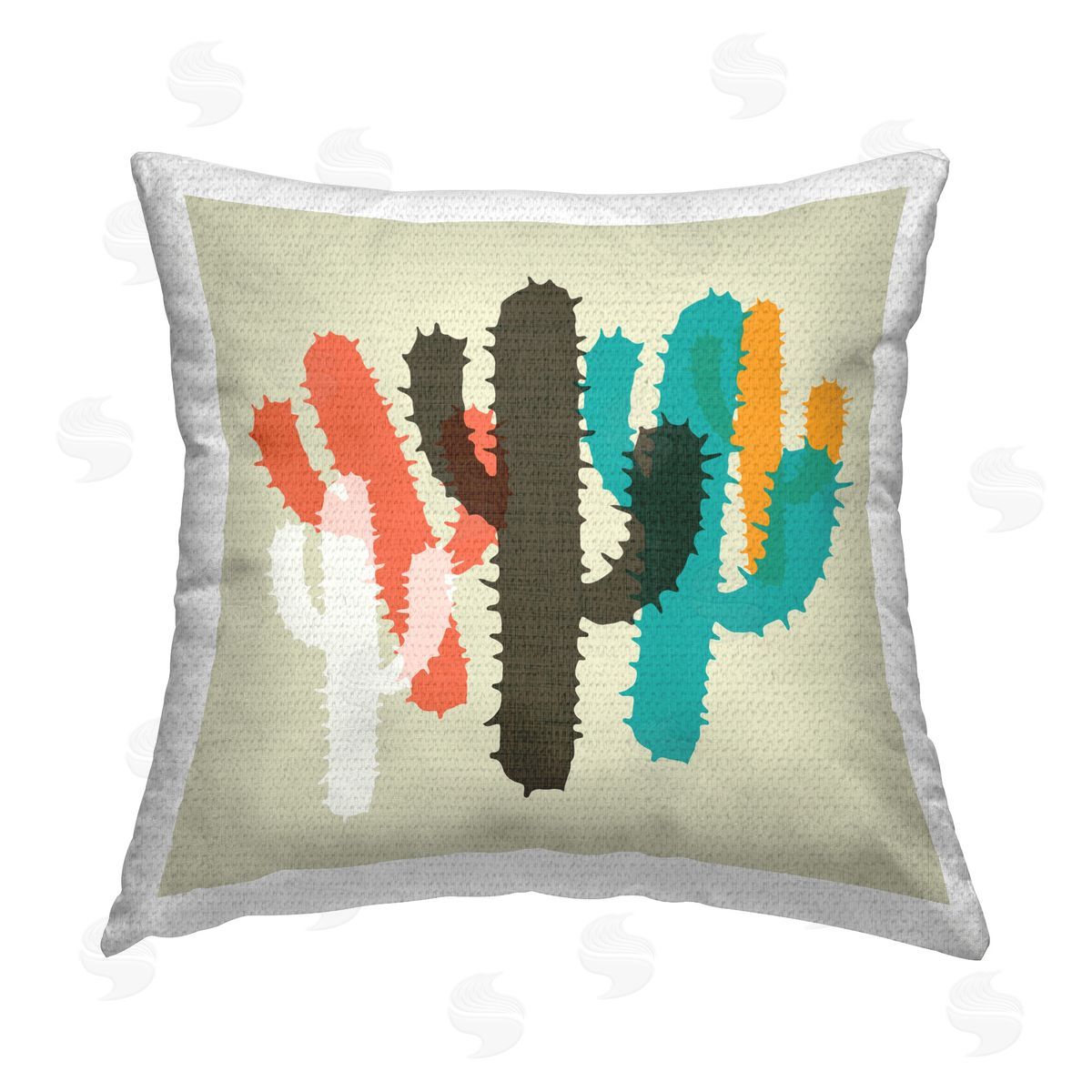 SD Graphics Studio Overlapping Cactus Pattern Outdoor Quick-Dry Polyester Printed Throw Pillow