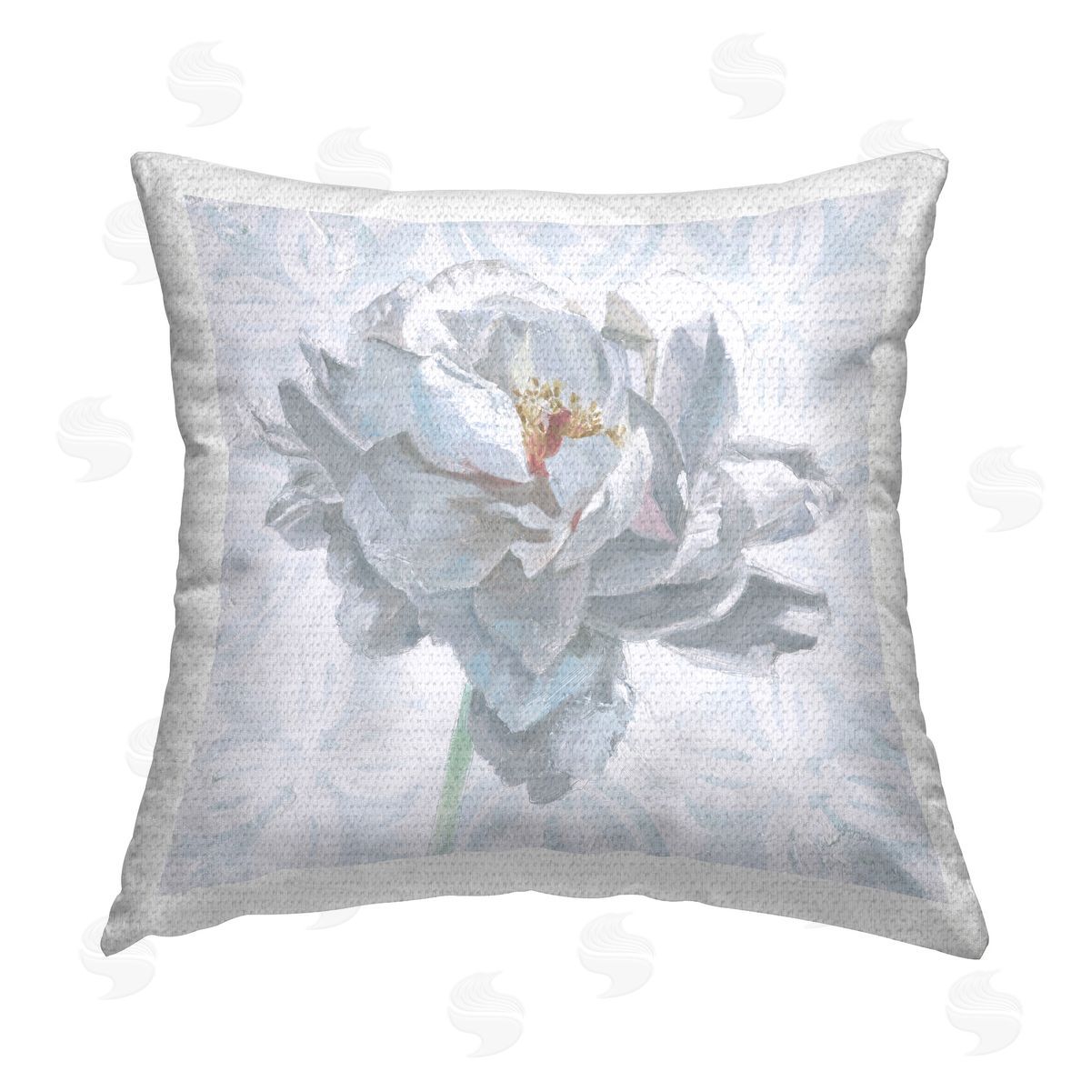 Wellington Studio White Sublime Peony Outdoor Quick-Dry Polyester Printed Throw Pillow