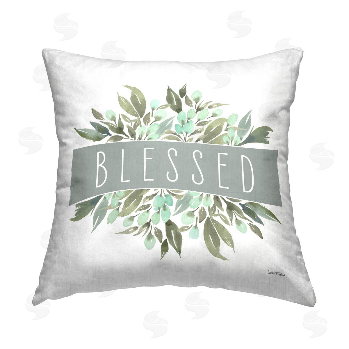 Leslie Trimbach Blessed Cottage Florals Printed Plush Polyester Throw Pillow