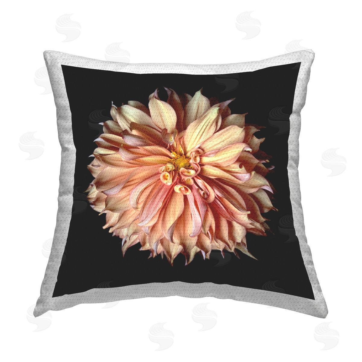 Debra Van Swearingen Pink Bold Dahlia Outdoor Quick-Dry Polyester Printed Throw Pillow