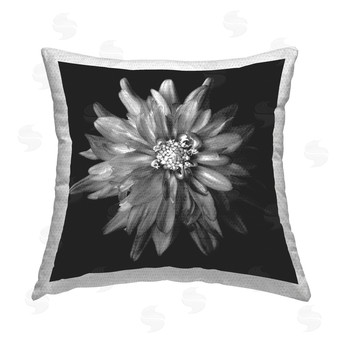 Debra Van Swearingen Detailed Dahlia Petals Outdoor Quick-Dry Polyester Printed Throw Pillow