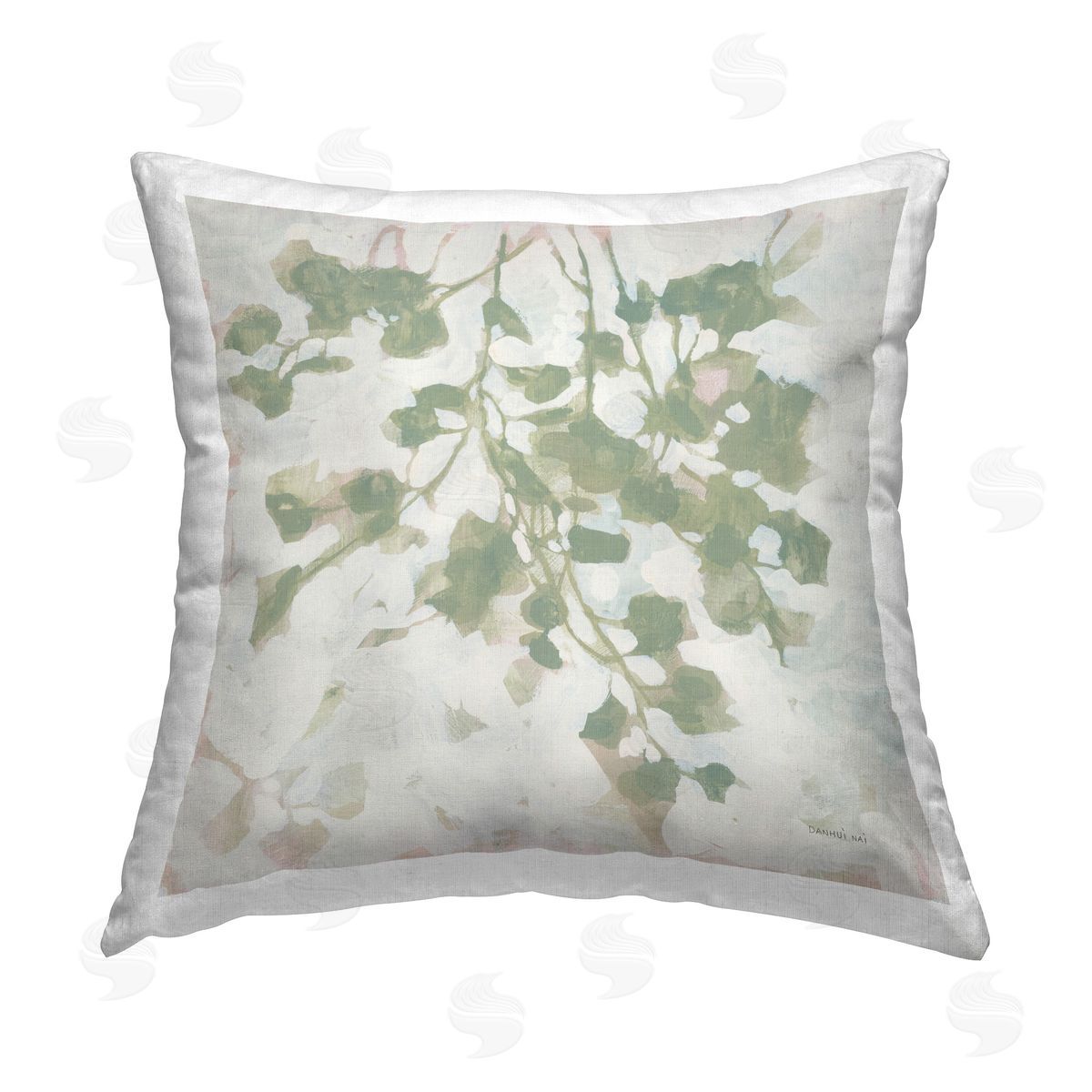 Danhui Nai Dancing Leaf Shadows Printed Plush Polyester Throw Pillow