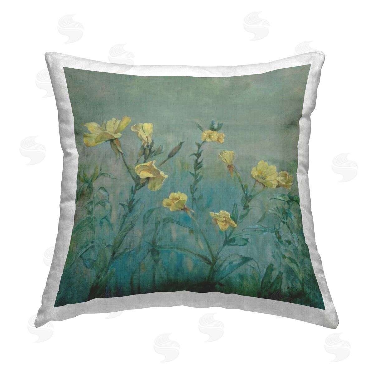Graham Reynolds Buttercup Flower Field Printed Plush Polyester Throw Pillow