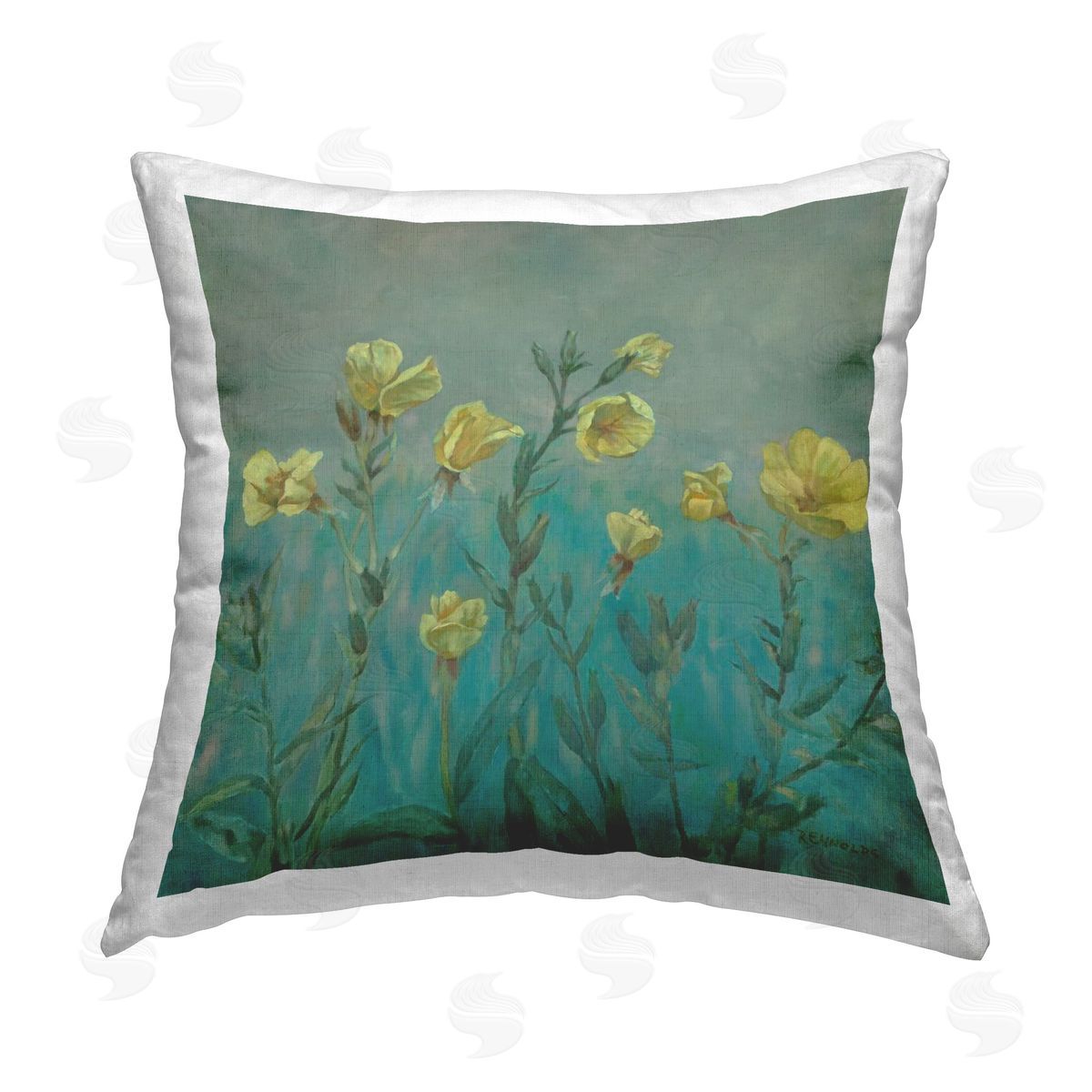Graham Reynolds Floral Buttercup Meadow Printed Plush Polyester Throw Pillow