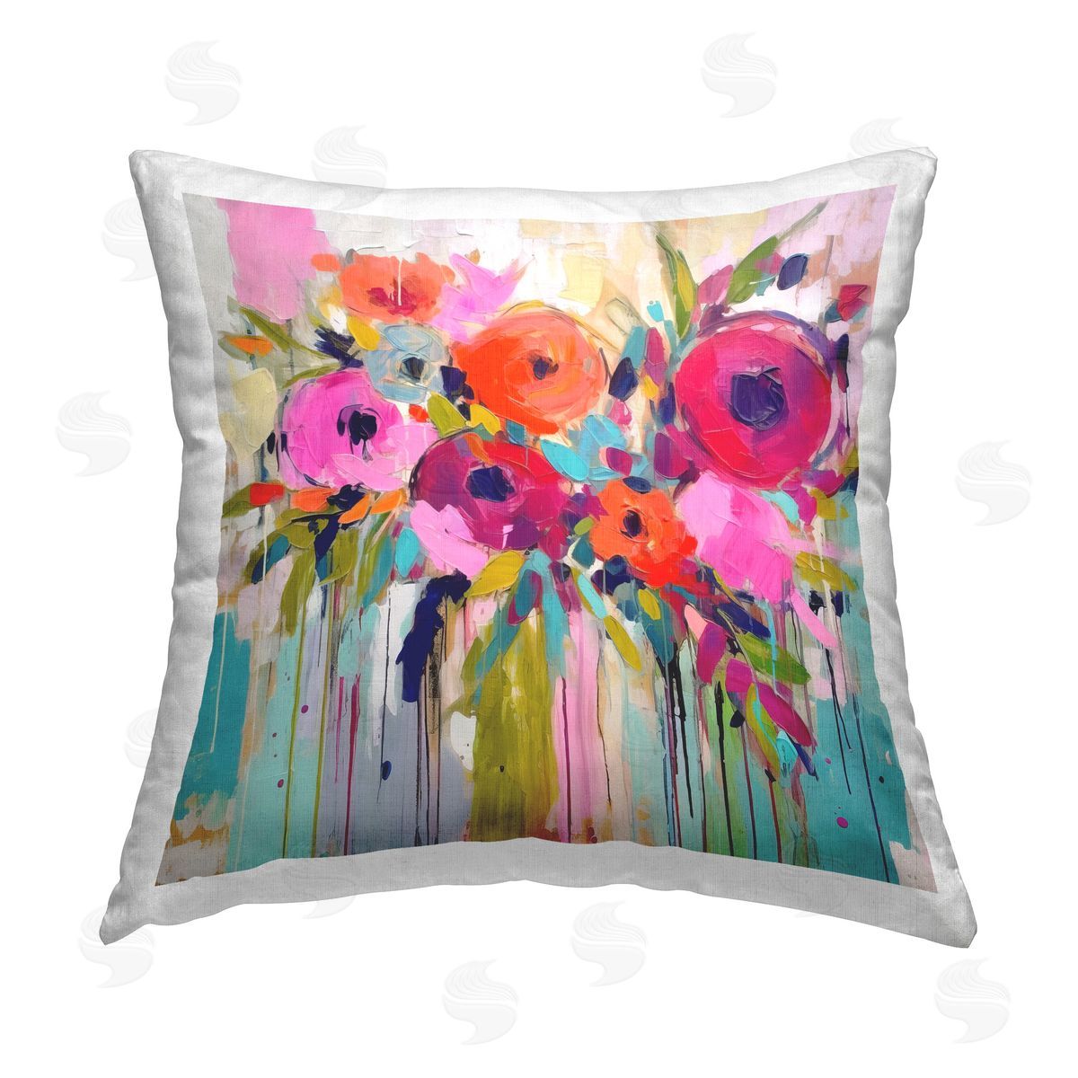Irena Orlov Bold Drip Roses Printed Plush Polyester Throw Pillow