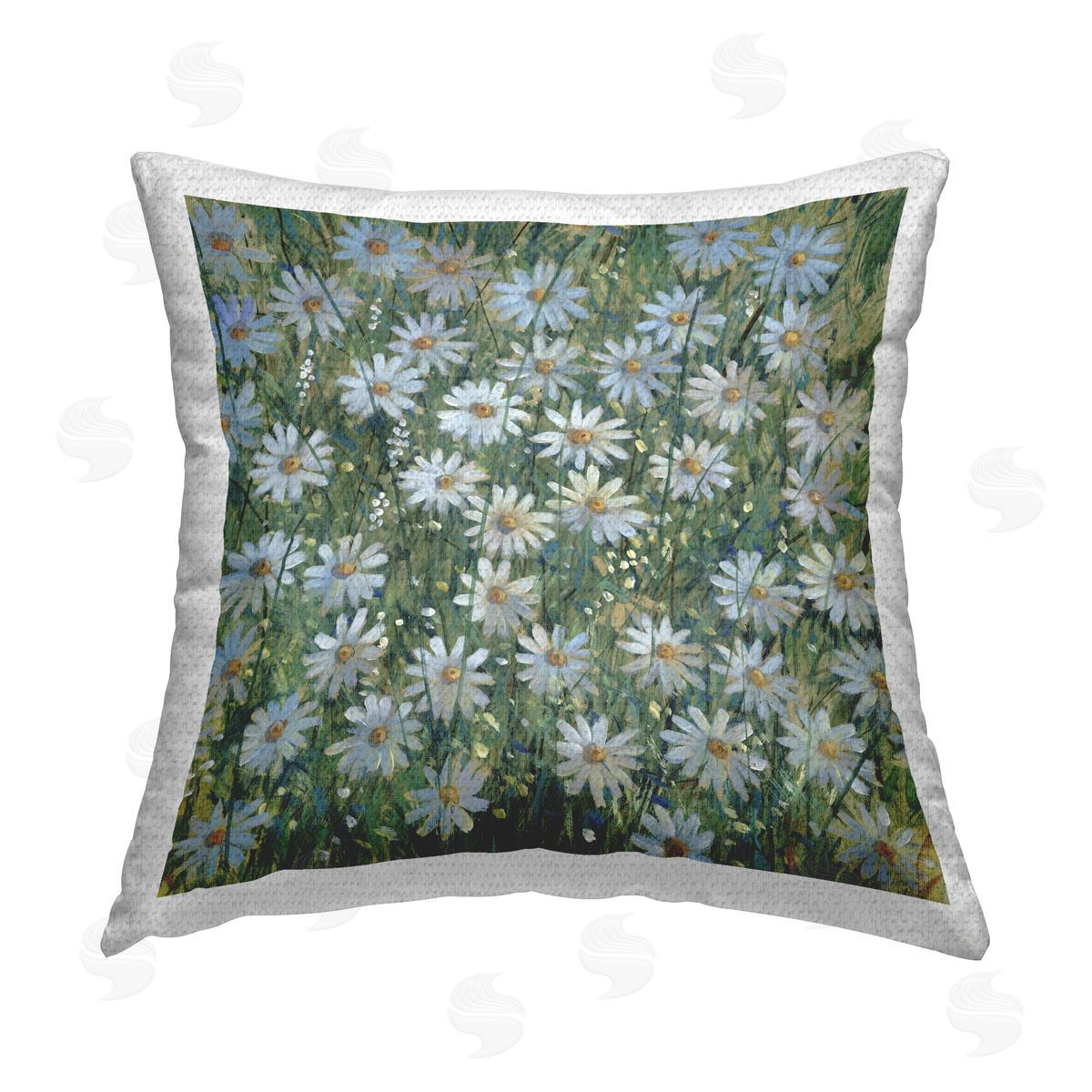 Tim O'Toole Lush Daisy Field Outdoor Quick-Dry Polyester Printed Throw Pillow