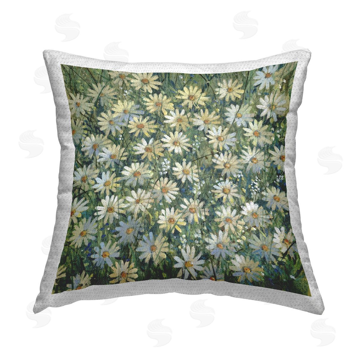 Tim O'Toole Charming Daisy Meadow Outdoor Quick-Dry Polyester Printed Throw Pillow