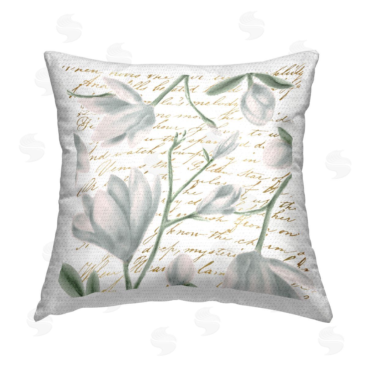 Stupell Studio Tulips Over Cursive Outdoor Quick-Dry Polyester Printed Throw Pillow