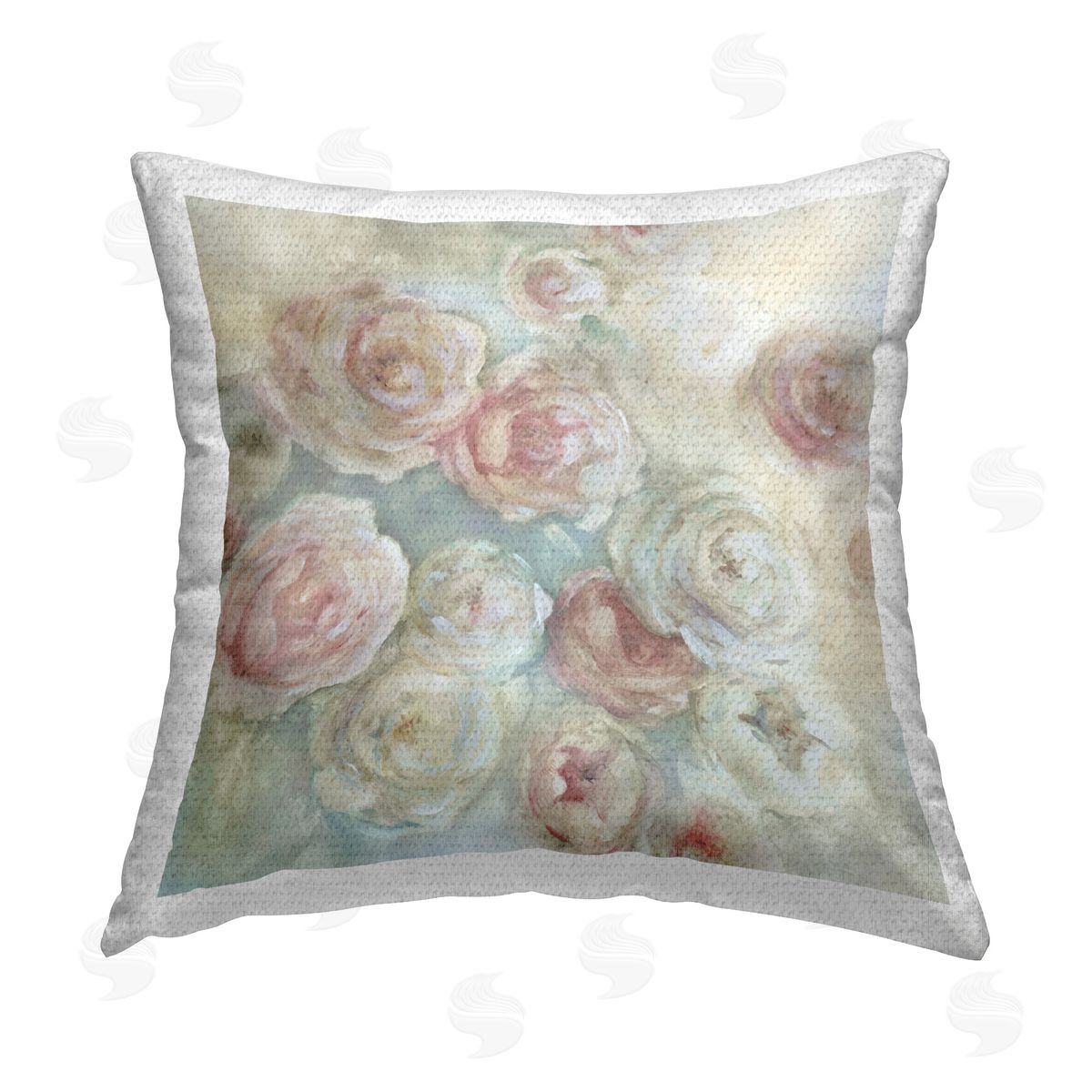 Carol Robinson Rose Mist Florals Outdoor Quick-Dry Polyester Printed Throw Pillow
