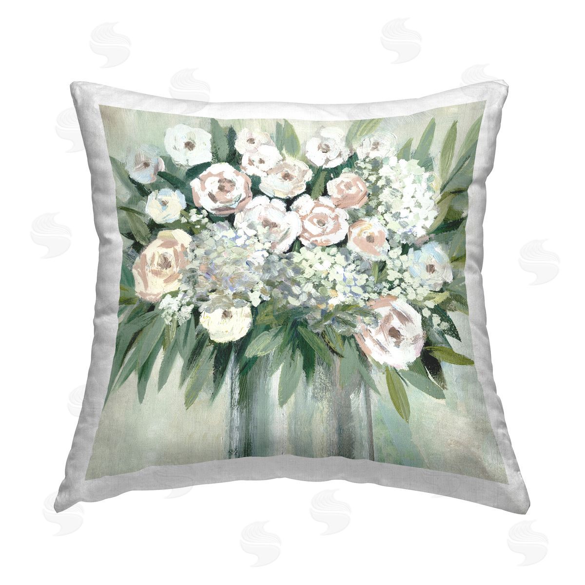 Dogwood Portfolio Charming Brushed Roses Printed Plush Polyester Throw Pillow
