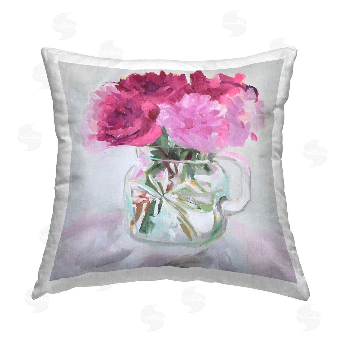 Jenny Westenhofer Pretty In Pink Peonies Printed Plush Polyester Throw Pillow