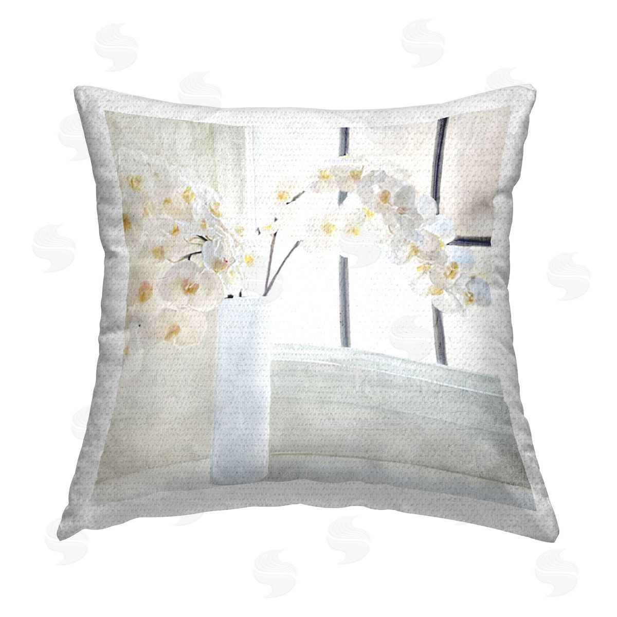 Kim Allen Orchid Stems Windowsill Outdoor Quick-Dry Polyester Printed Throw Pillow
