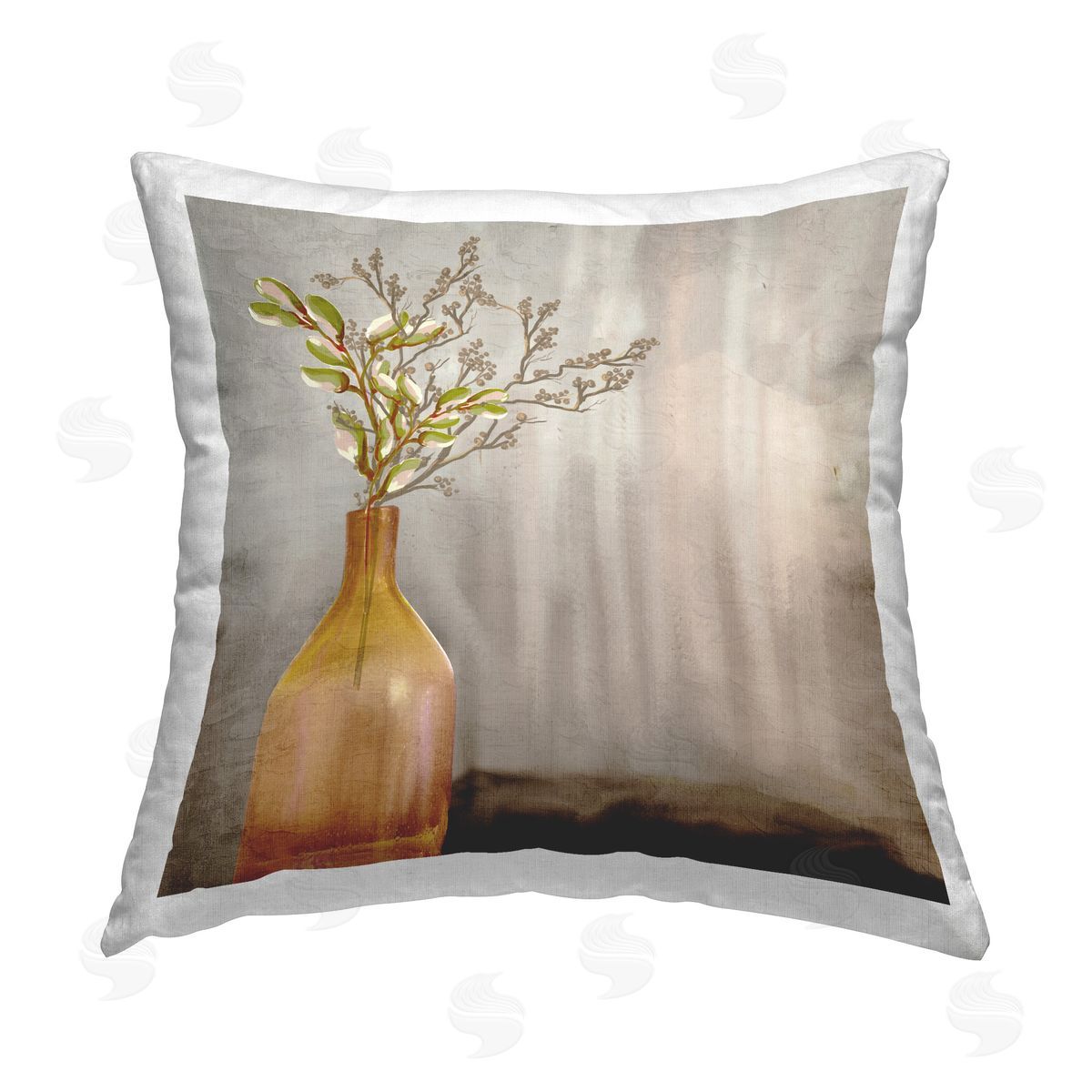 Kim Allen Traditional Amber Vase Printed Plush Polyester Throw Pillow