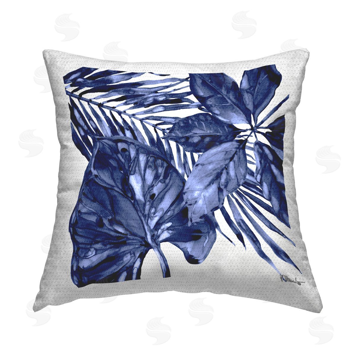 Paul Brent Hued Plant Fronds Outdoor Quick-Dry Polyester Printed Throw Pillow