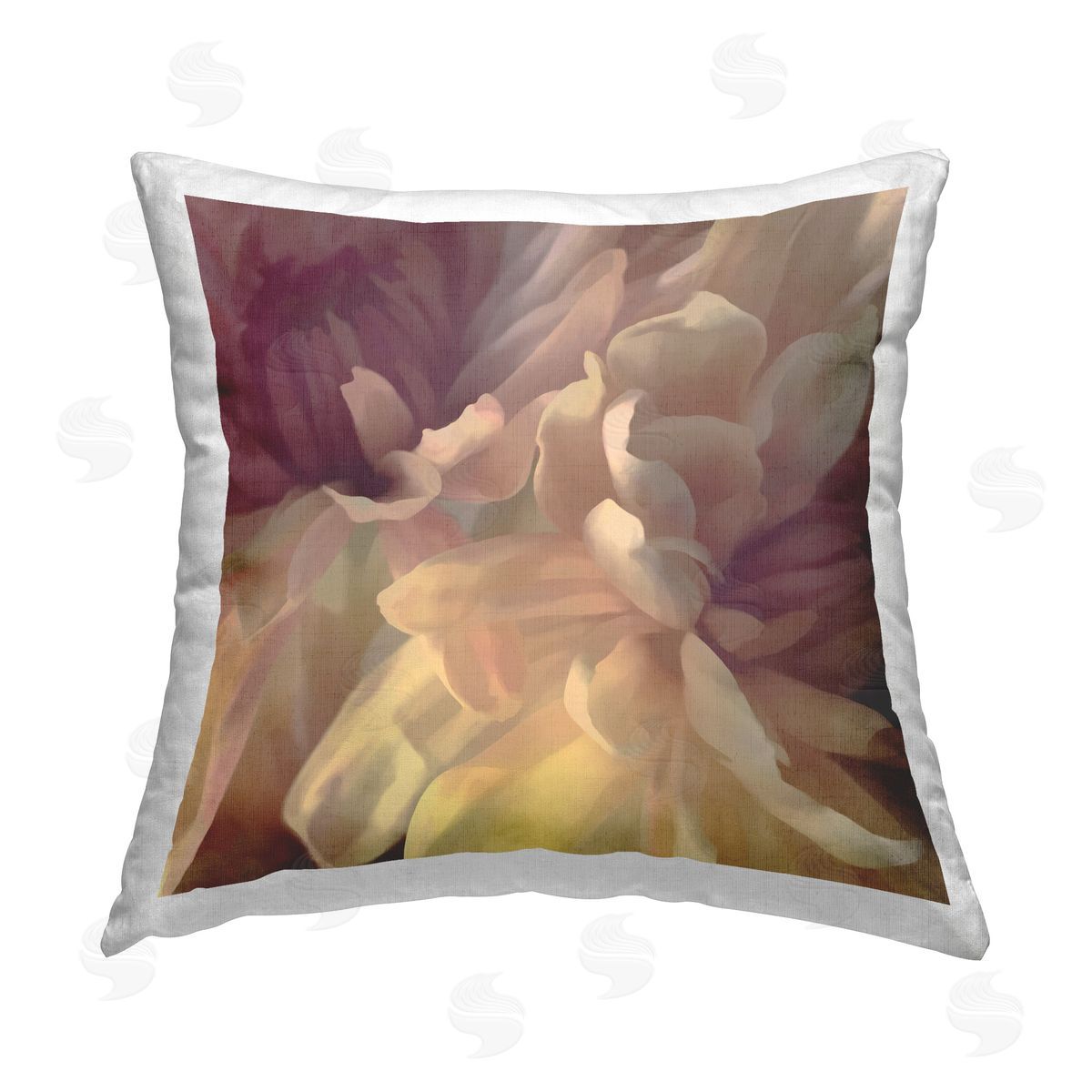 David Pollard Curling Dahlia Petals Printed Plush Polyester Throw Pillow
