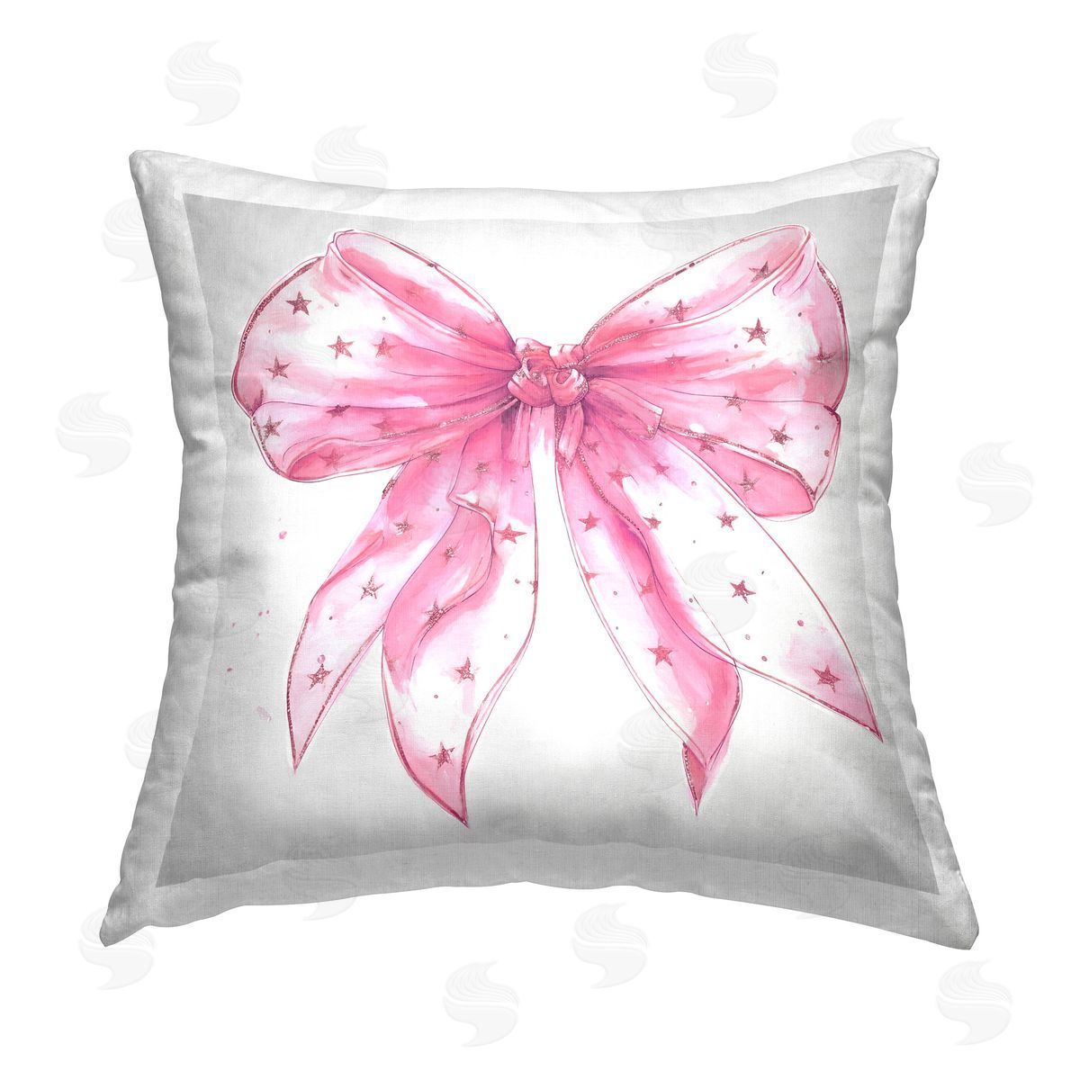 Ramona Murdock Fabulous Pink Bow Printed Plush Polyester Throw Pillow