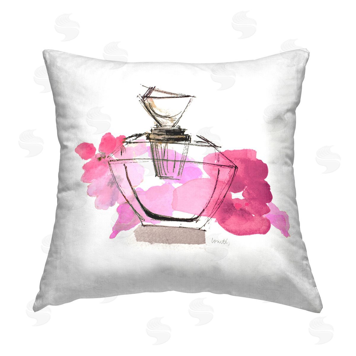 Lanie Loreth Sketched Doodle Perfume Printed Plush Polyester Throw Pillow