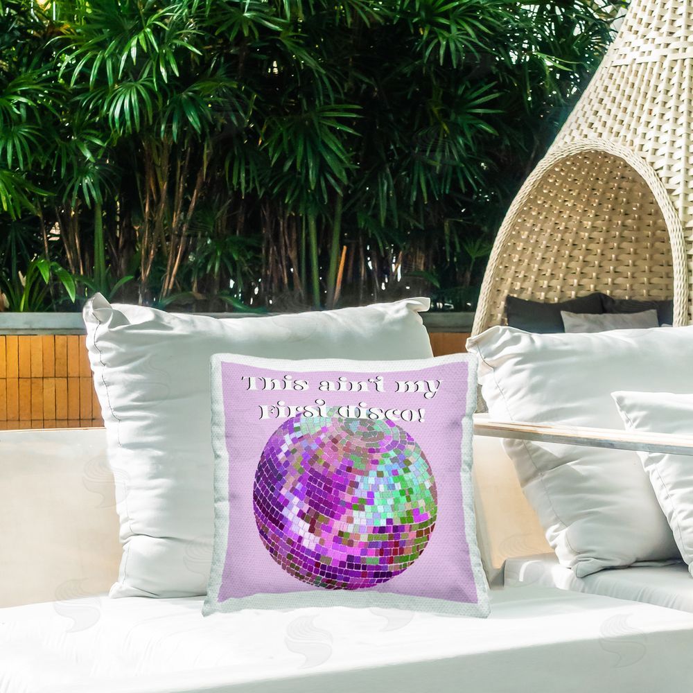 Regina Moore Ain't My First Disco Outdoor Quick-Dry Polyester Printed Throw Pillow in Back Yard