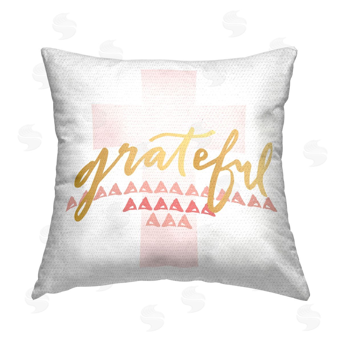 Blue Chair Blessing Grateful over Cross Outdoor Quick-Dry Polyester Printed Throw Pillow