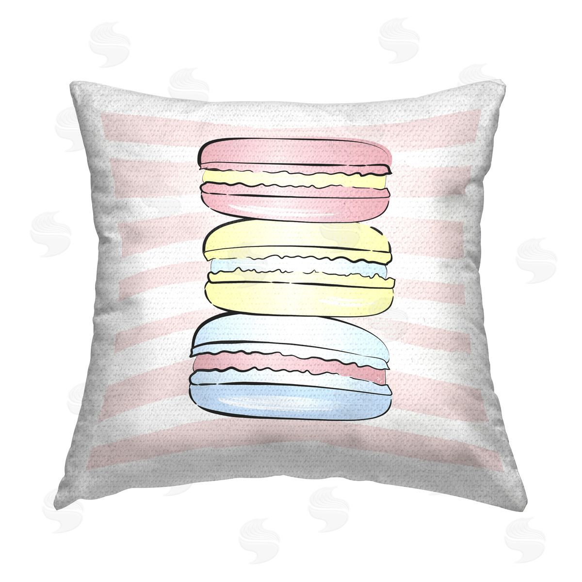 Martina Pavlova Pastel Stacked Macarons Outdoor Quick-Dry Polyester Printed Throw Pillow