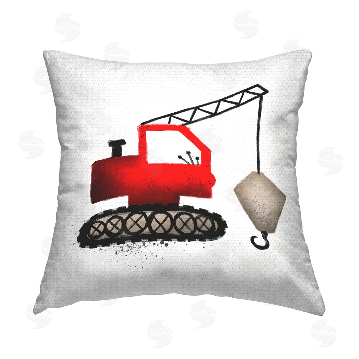 Elizabeth Medley Red Construction Vehicle Outdoor Quick-Dry Polyester Printed Throw Pillow