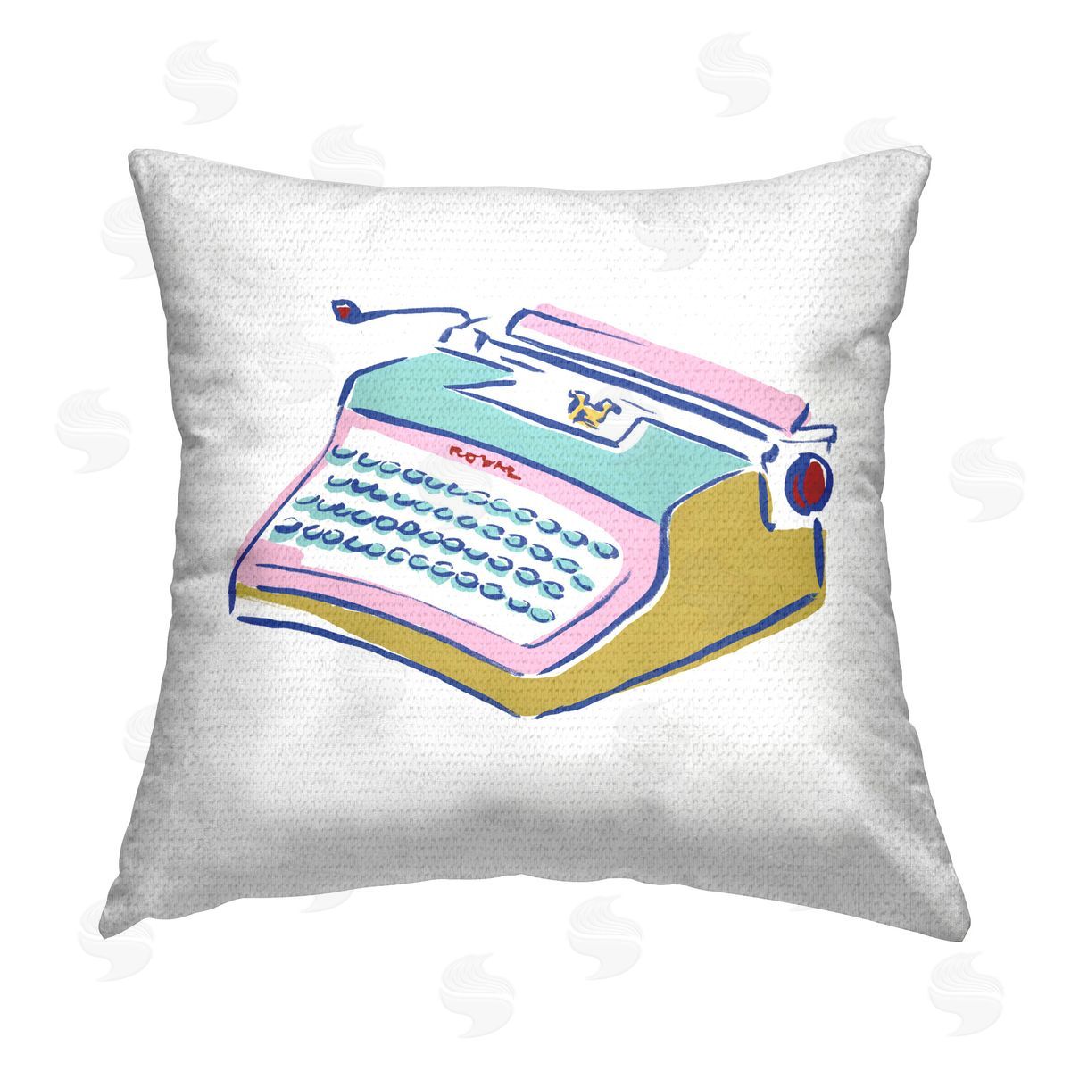 June Erica Vess Simple Retro Typewriter Outdoor Quick-Dry Polyester Printed Throw Pillow