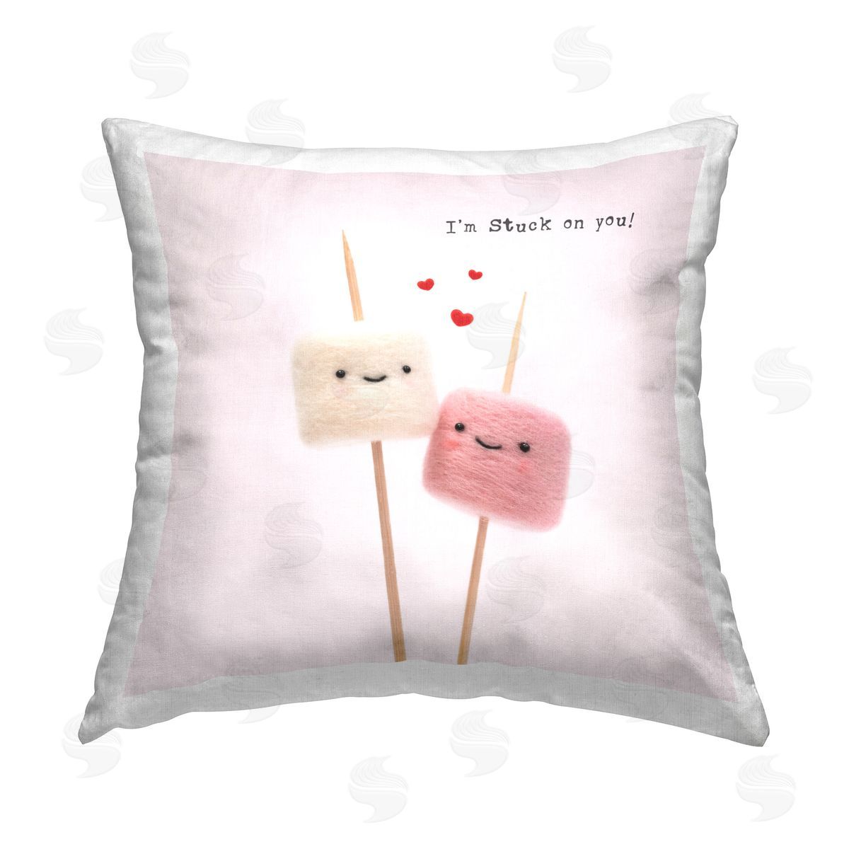 Lemon & Sugar Cute Stuck On You Printed Plush Polyester Throw Pillow