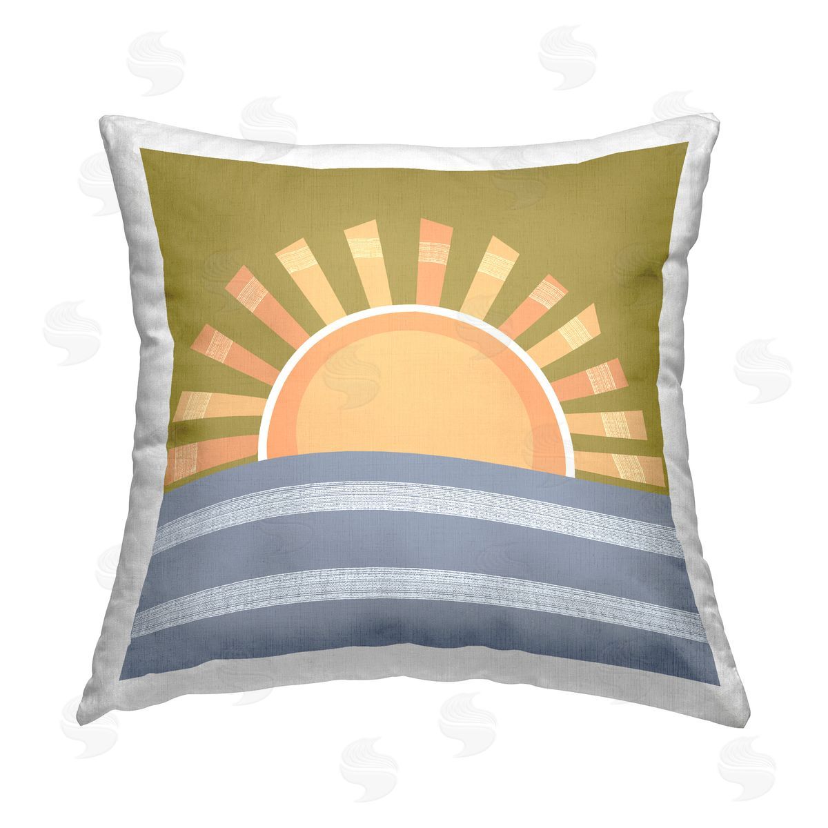 Tina Finn Rising Sun Over Ocean Printed Plush Polyester Throw Pillow