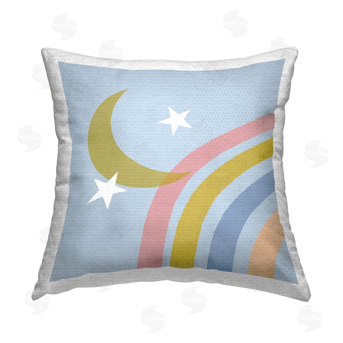 Tina Finn Rainbow And Moon Shape Outdoor Quick-Dry Polyester Printed Throw Pillow