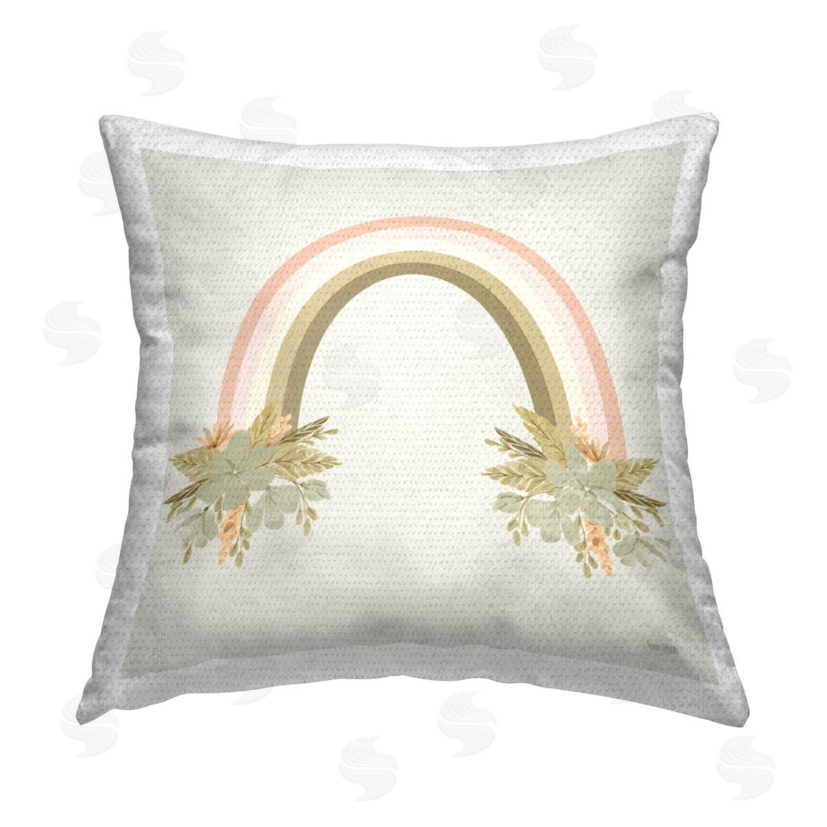 House Fenway Blooming Floral Rainbow Outdoor Quick-Dry Polyester Printed Throw Pillow