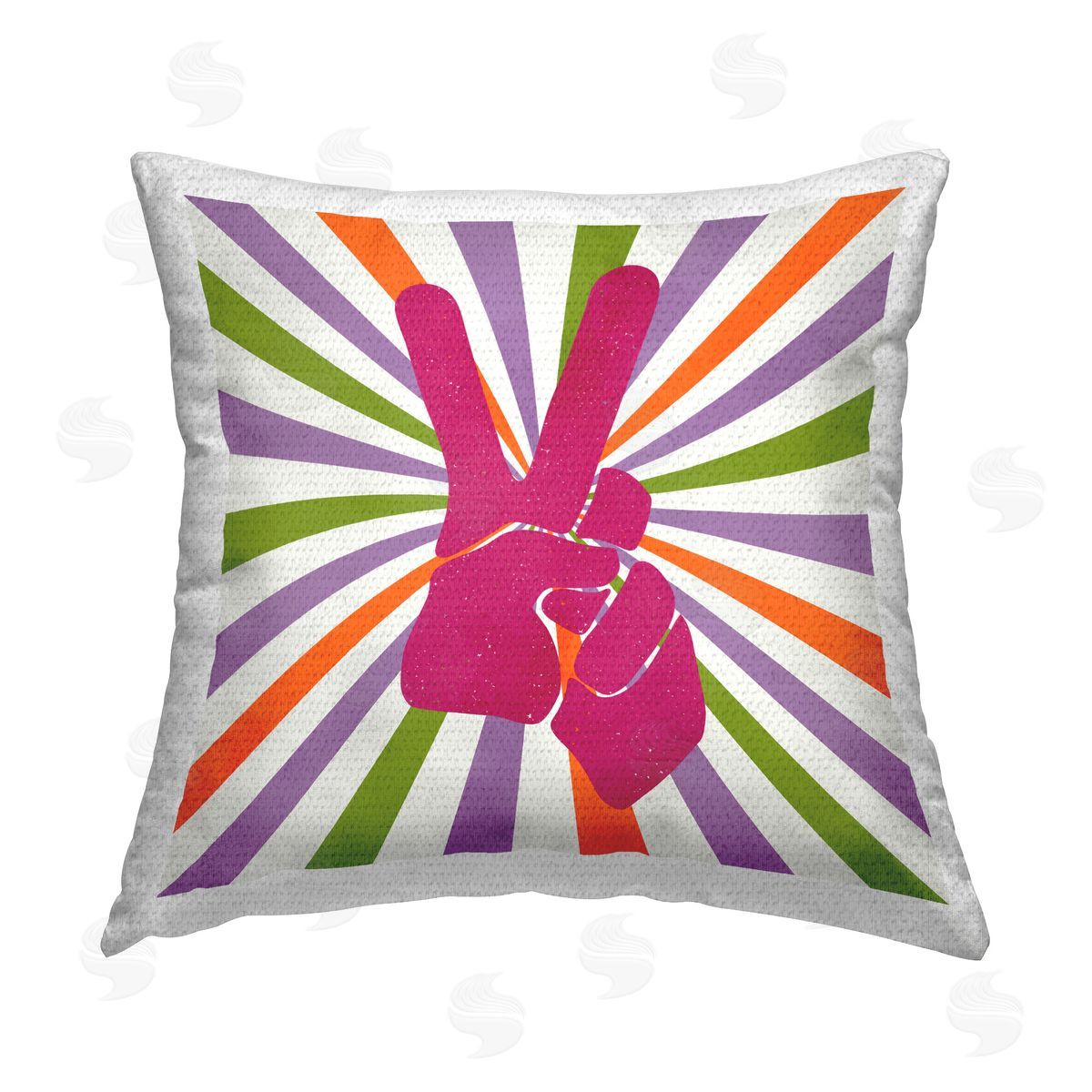 Kim Allen Groovy Peace Sign Outdoor Quick-Dry Polyester Printed Throw Pillow
