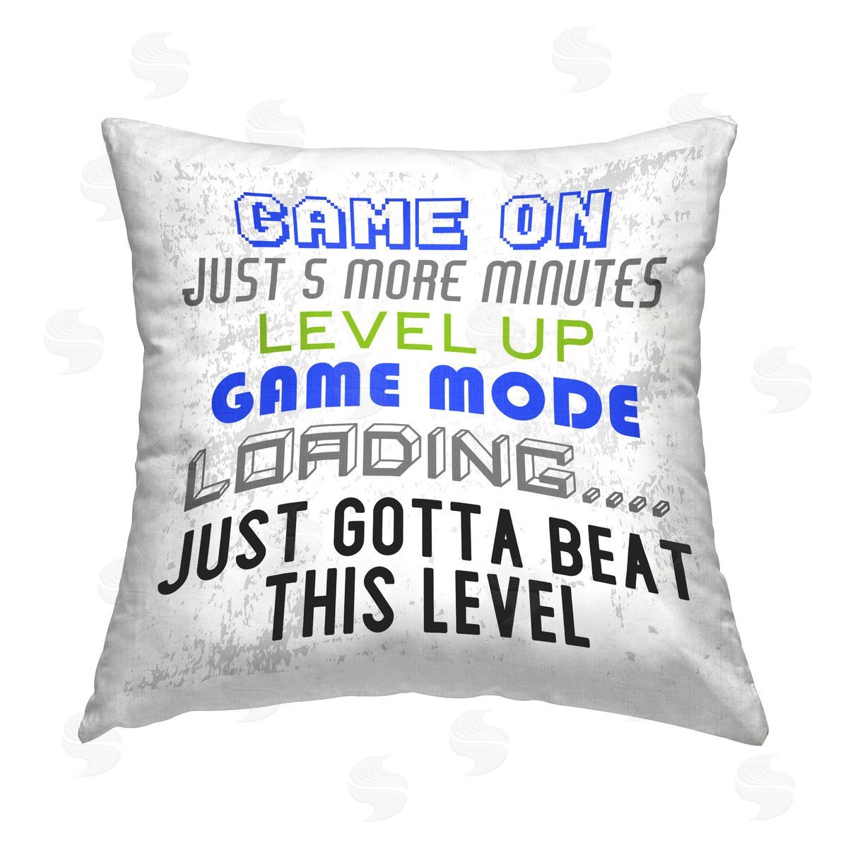 Kim Allen Game Mode Phrases Printed Plush Polyester Throw Pillow