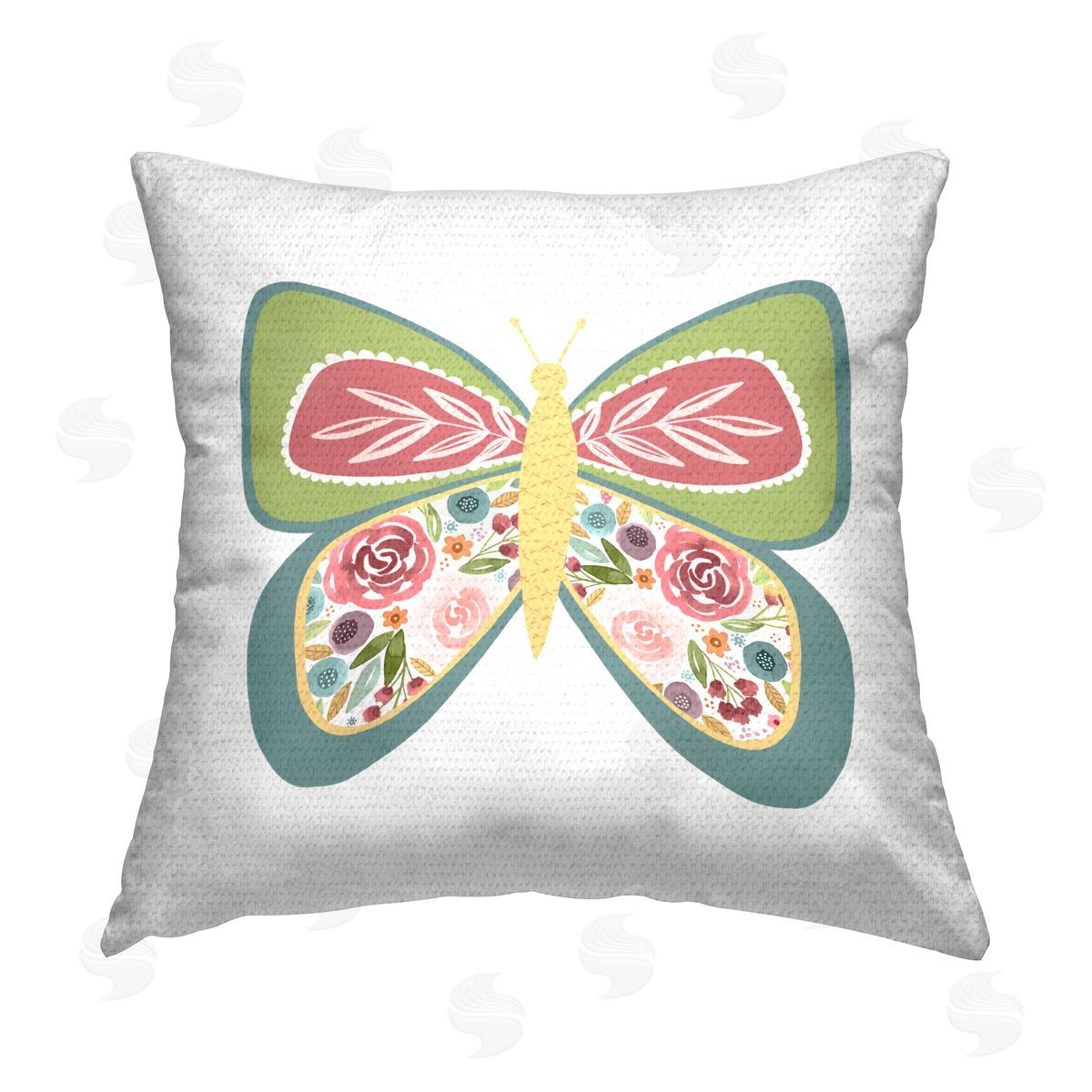 Lisa Nohren Boho Pattern Butterfly Outdoor Quick-Dry Polyester Printed Throw Pillow