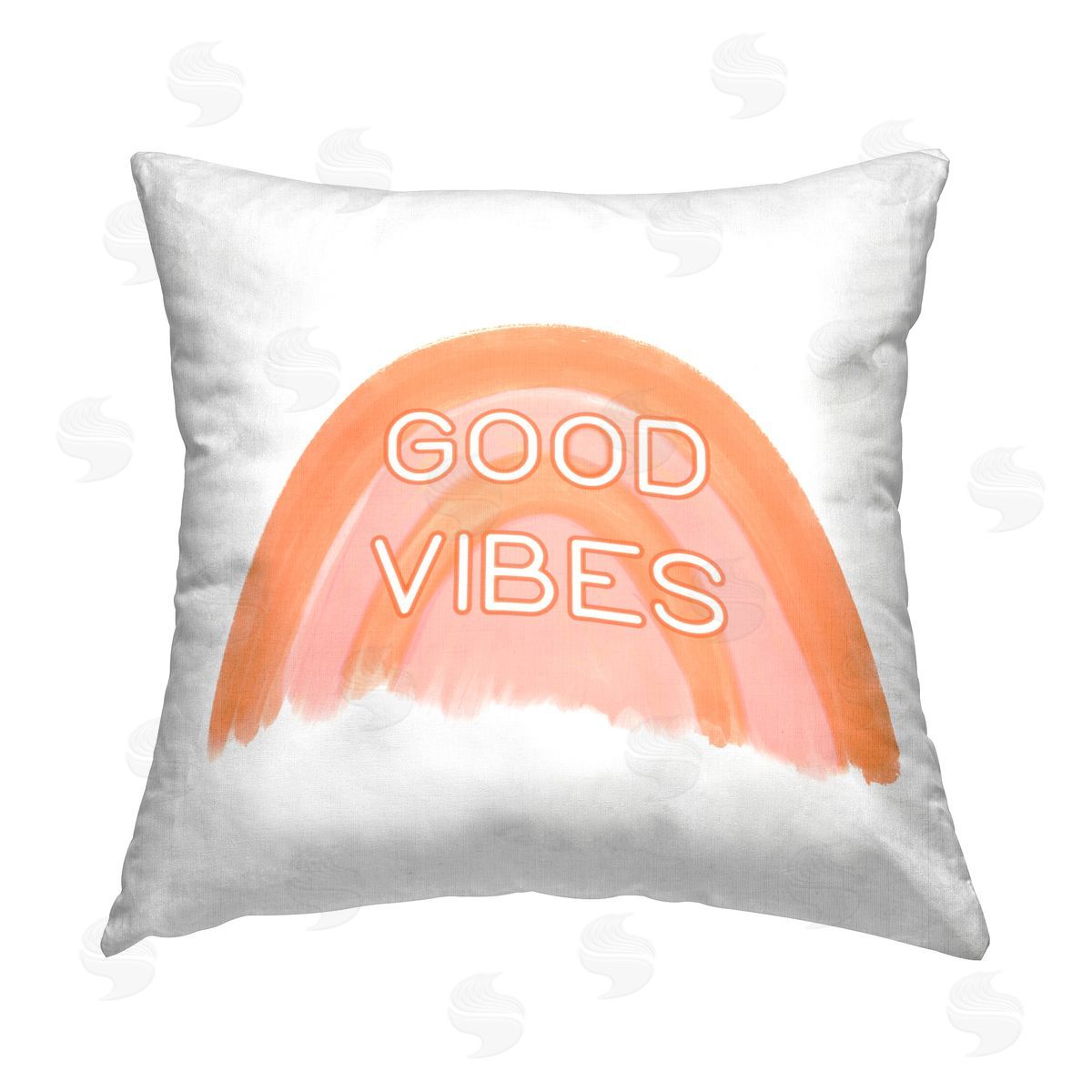 Amber Clarkson Orange Good Vibes Printed Plush Polyester Throw Pillow
