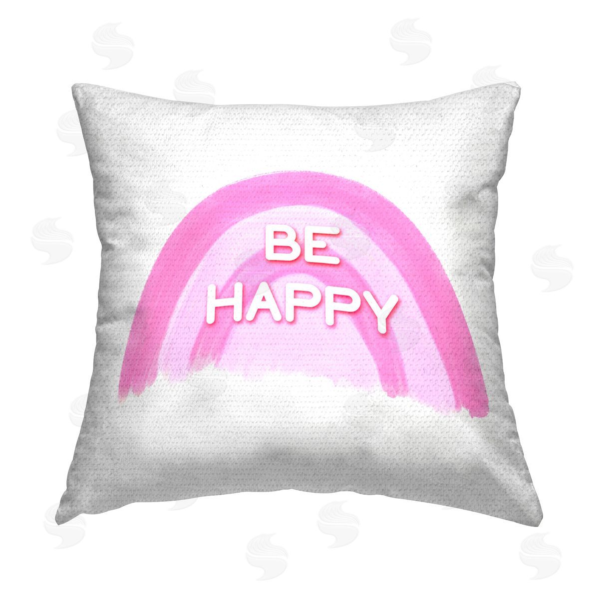 Amber Clarkson Purple Be Happy Outdoor Quick-Dry Polyester Printed Throw Pillow